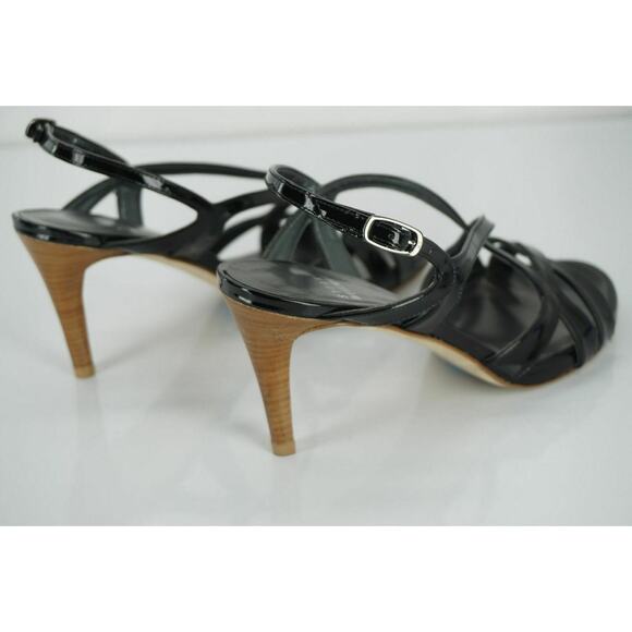 Stuart Weitzman Black Patent Leather Operetta Strappy Sandals SZ 6 Wide NIB $375 - Picture 7 of 11